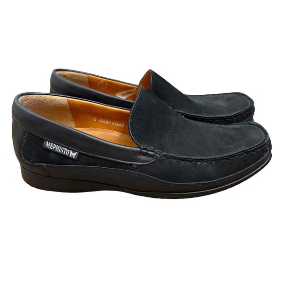 Mephisto Men's Baduard Black Suede Leather Slip-On Loafers Sz 8 Comfort - Picture 1 of 13